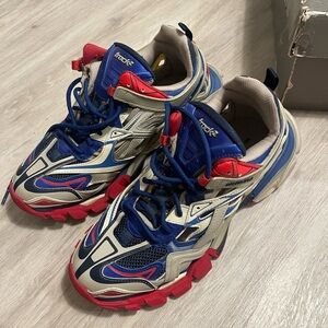 Balenciaga Blue and Red Athletic Shoes